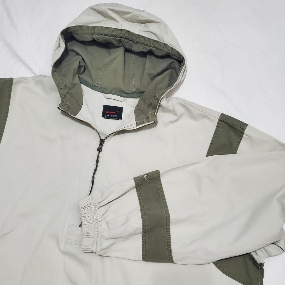 Vintage Nike Half Zip Cotton Pullover Hooded Jacket Mens XXL - Picture 2 of 12